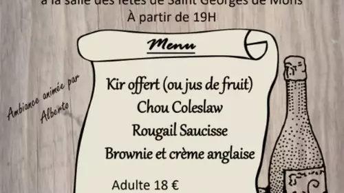 REPAS BEAUJOLAIS ORGANISE PAR L'AMICALE LAIQUE A PARTIR DE 19 HEURES A LA SALLE DES FETES DE SAINT-GEORGES-DE-MONS